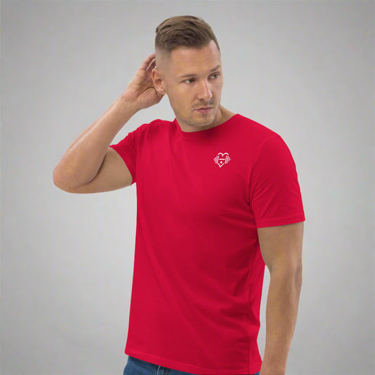 LOVEGYM Unisex Organic Cotton Graphic T-Shirt in Red