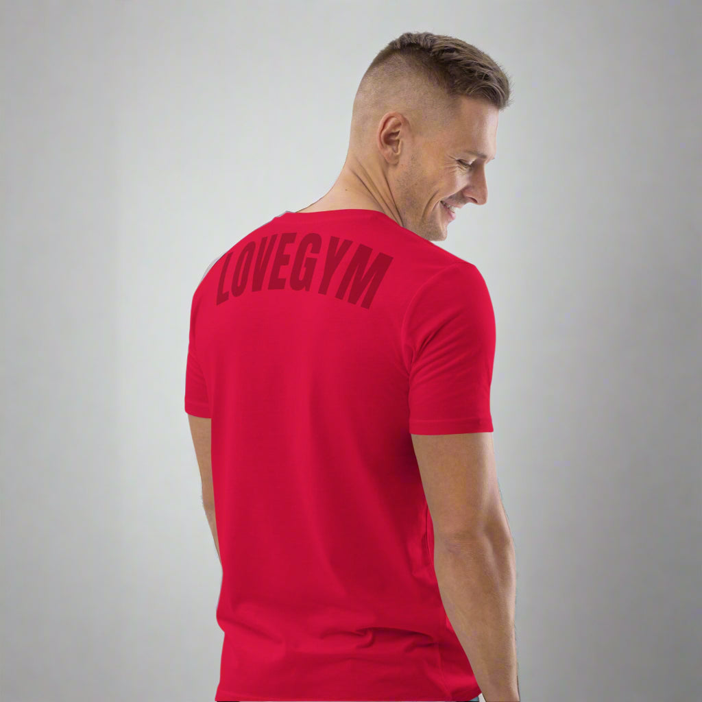 LOVEGYM Unisex Organic Cotton Graphic T-Shirt in Red