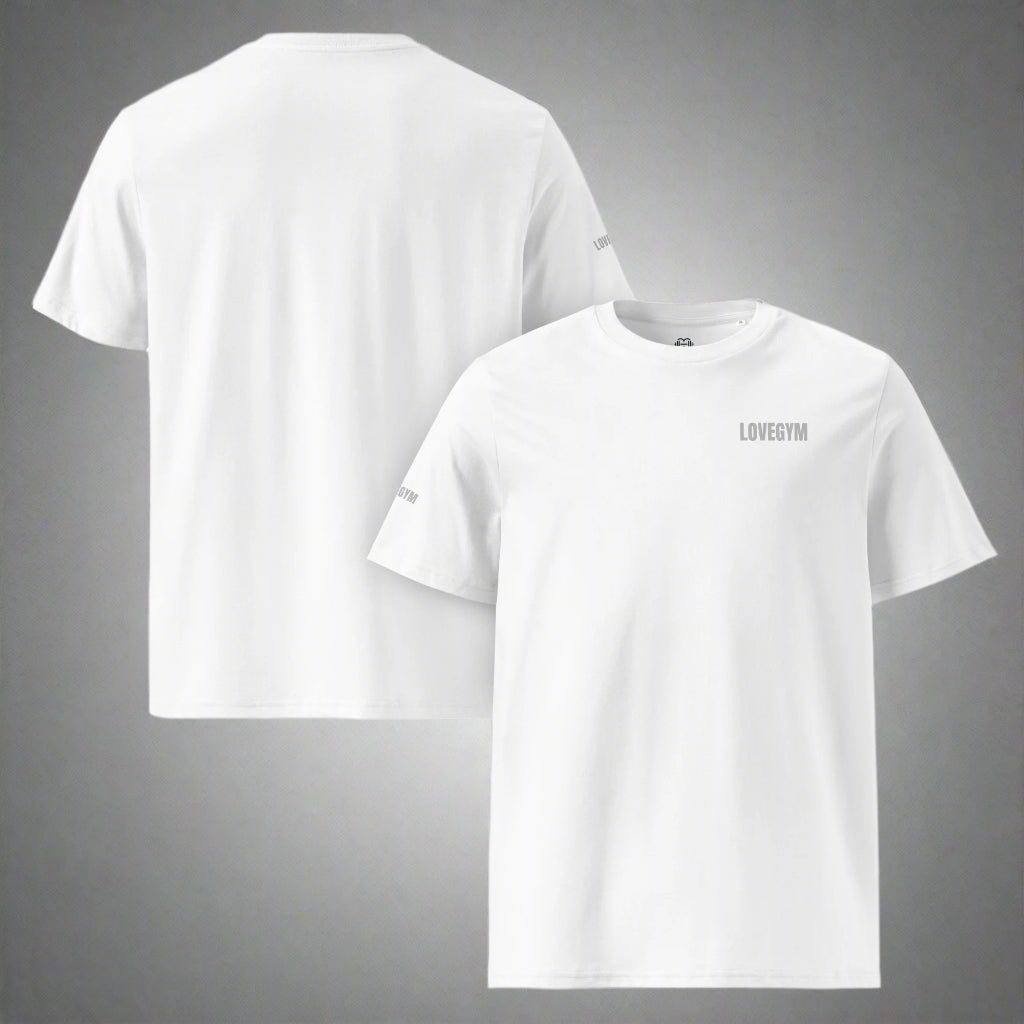 White LOVEGYM Unisex organic cotton t-shirt