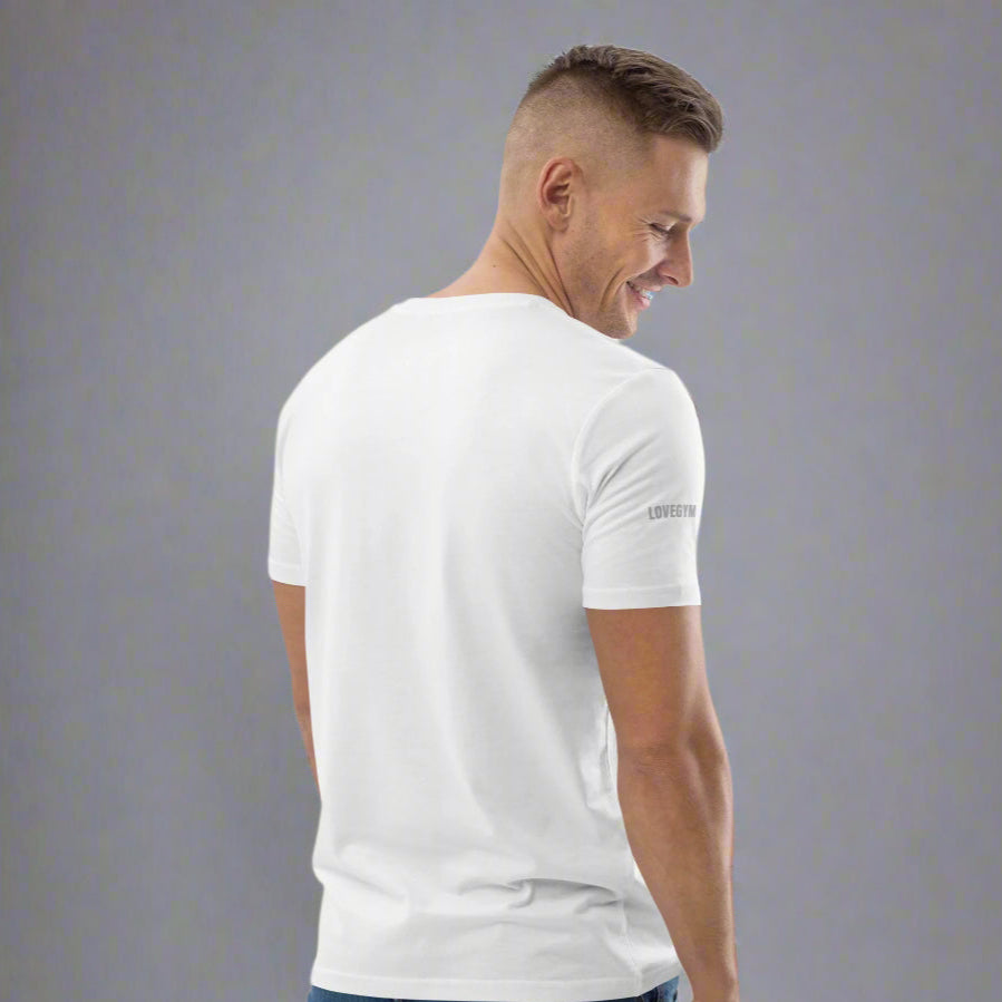 White LOVEGYM Unisex organic cotton t-shirt