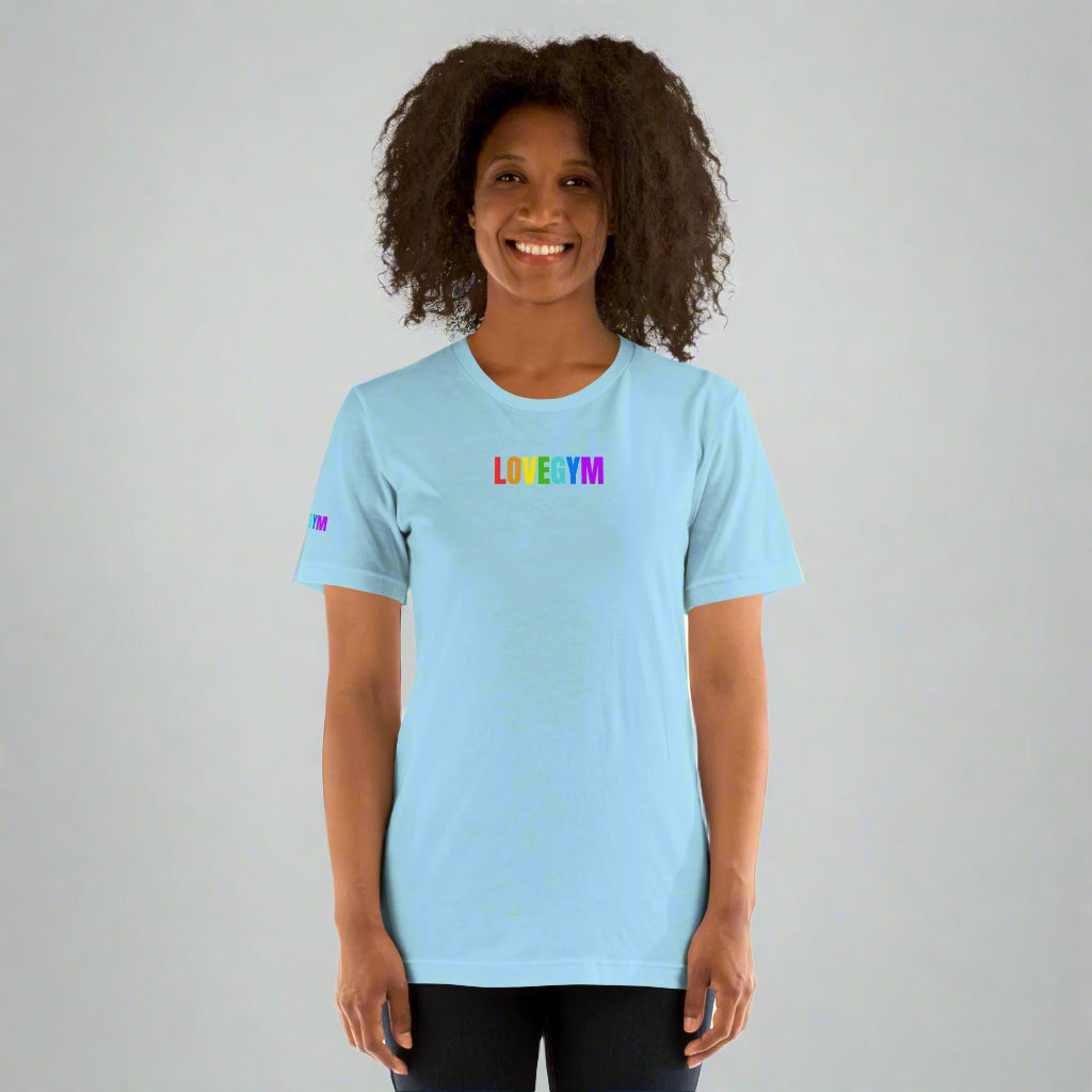 LOVEGYM Unisex T-shirt in Ocean Blue– Pride Edit 🏳️🌈