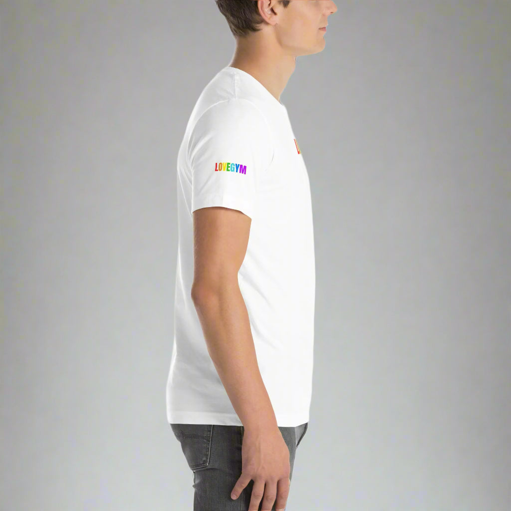 LOVEGYM Unisex T-shirt in White β Pride Edit π³οΈβπ