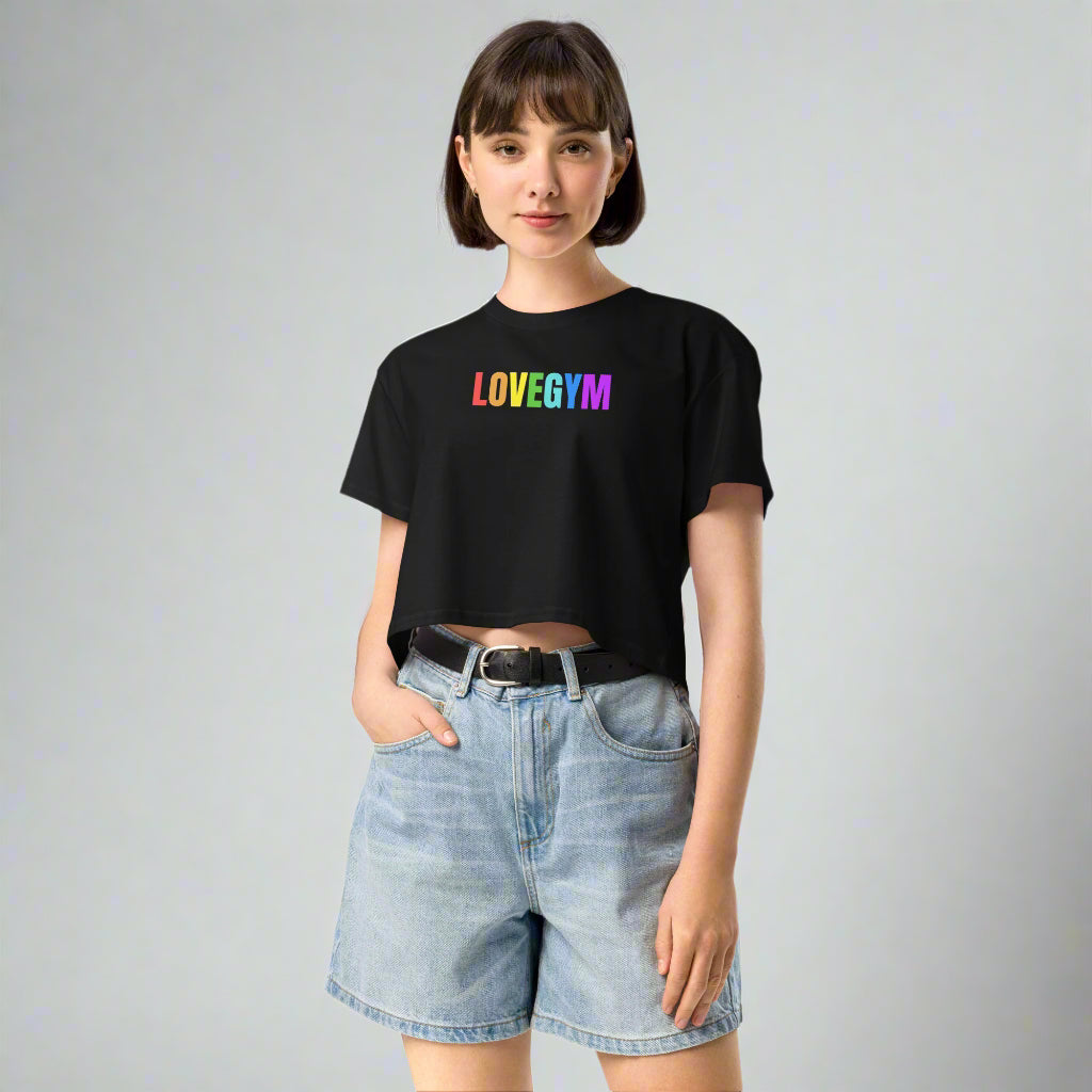 LOVEGYM Crop Top in Black– Pride Edit 🏳️🌈