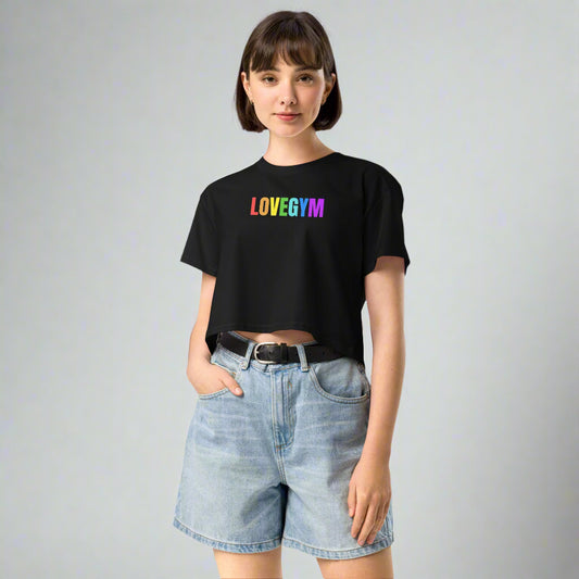 LOVEGYM Crop Top in Black– Pride Edit 🏳️🌈