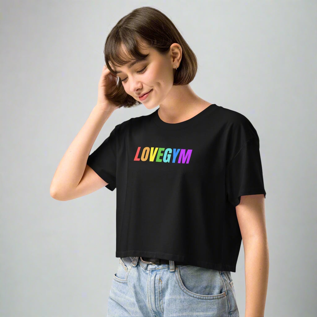 LOVEGYM Crop Top in Black– Pride Edit 🏳️🌈