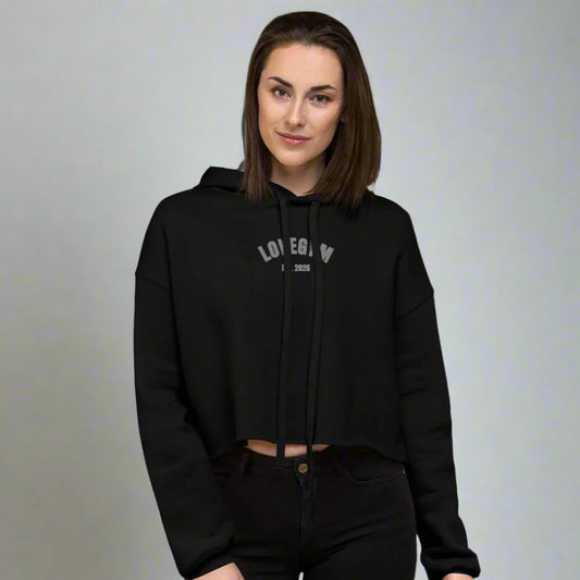 LOVEGYM Cropped Hoodie in Black