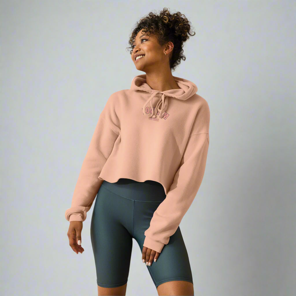 LOVEGYM Cropped Hoodie in Peach