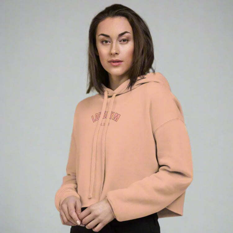 LOVEGYM Cropped Hoodie in Peach