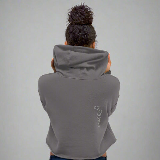 LOVEGYM Cropped Hoodie in Storm