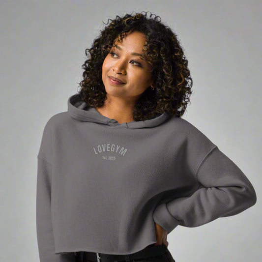 LOVEGYM Cropped Hoodie in Storm