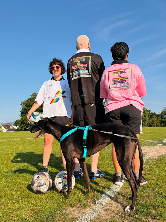 Football v Homophobia, Biphobia, Transphobia Boxy Soccer Jersey (Black Edition)