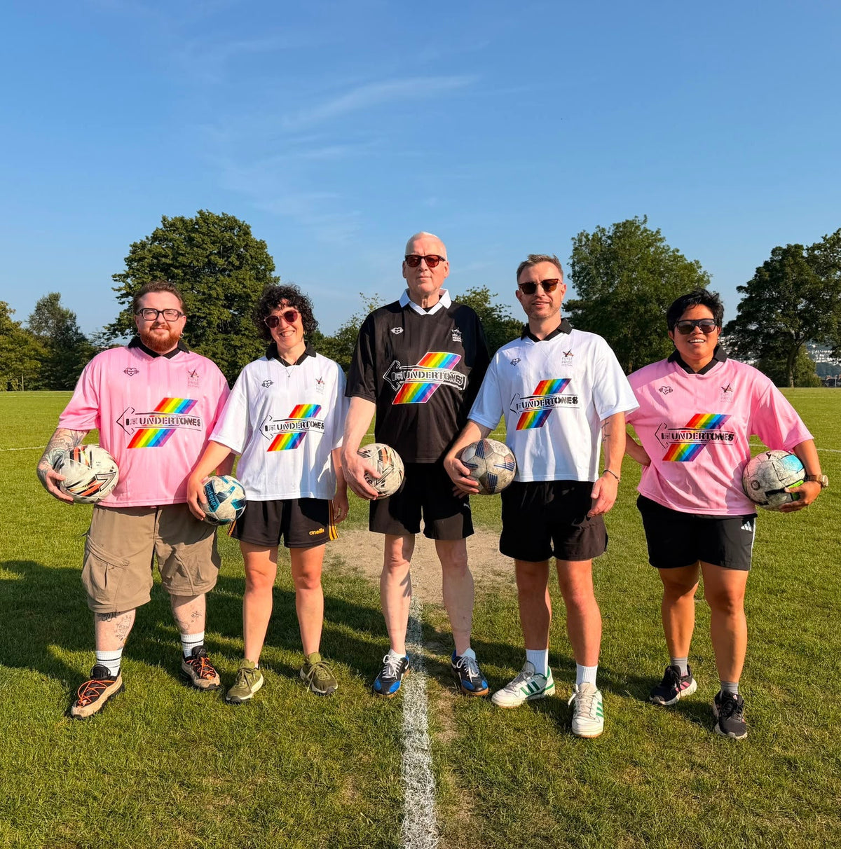 Football v Homophobia, Biphobia, Transphobia Boxy Soccer Jersey (Black Edition)