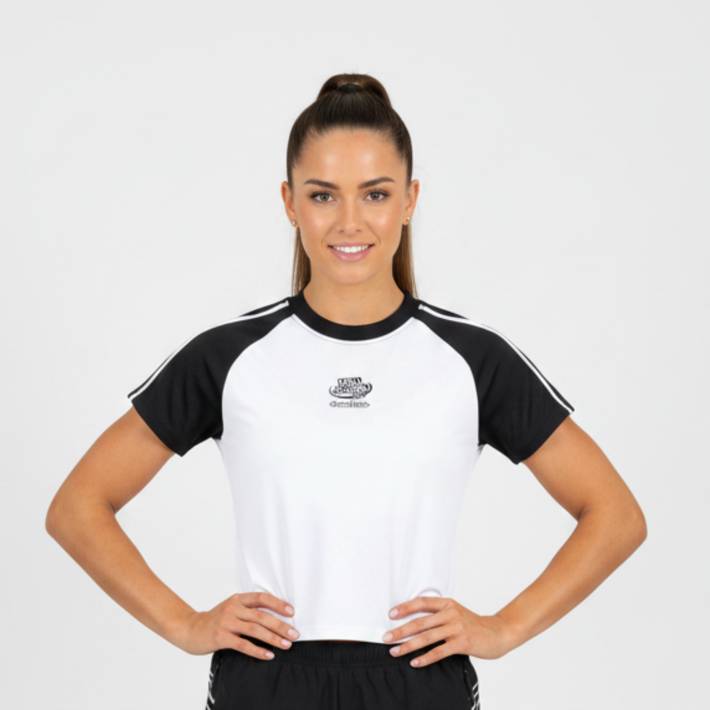Contrast Stripes Bodycon Raglan  Sleeve T-Shirt