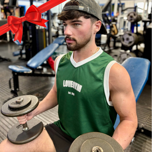 LOVEGYM Recycled Unisex Basketball Jersey in Green