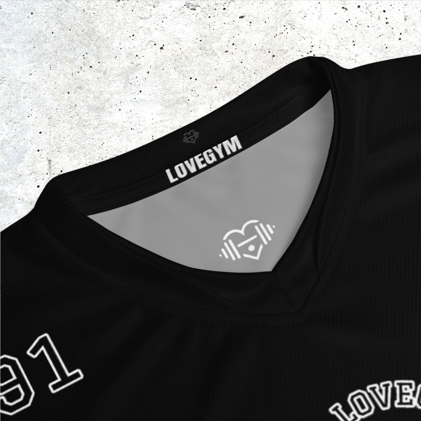 TEAM LOVEGYM Recycled Sports Jersey in Black