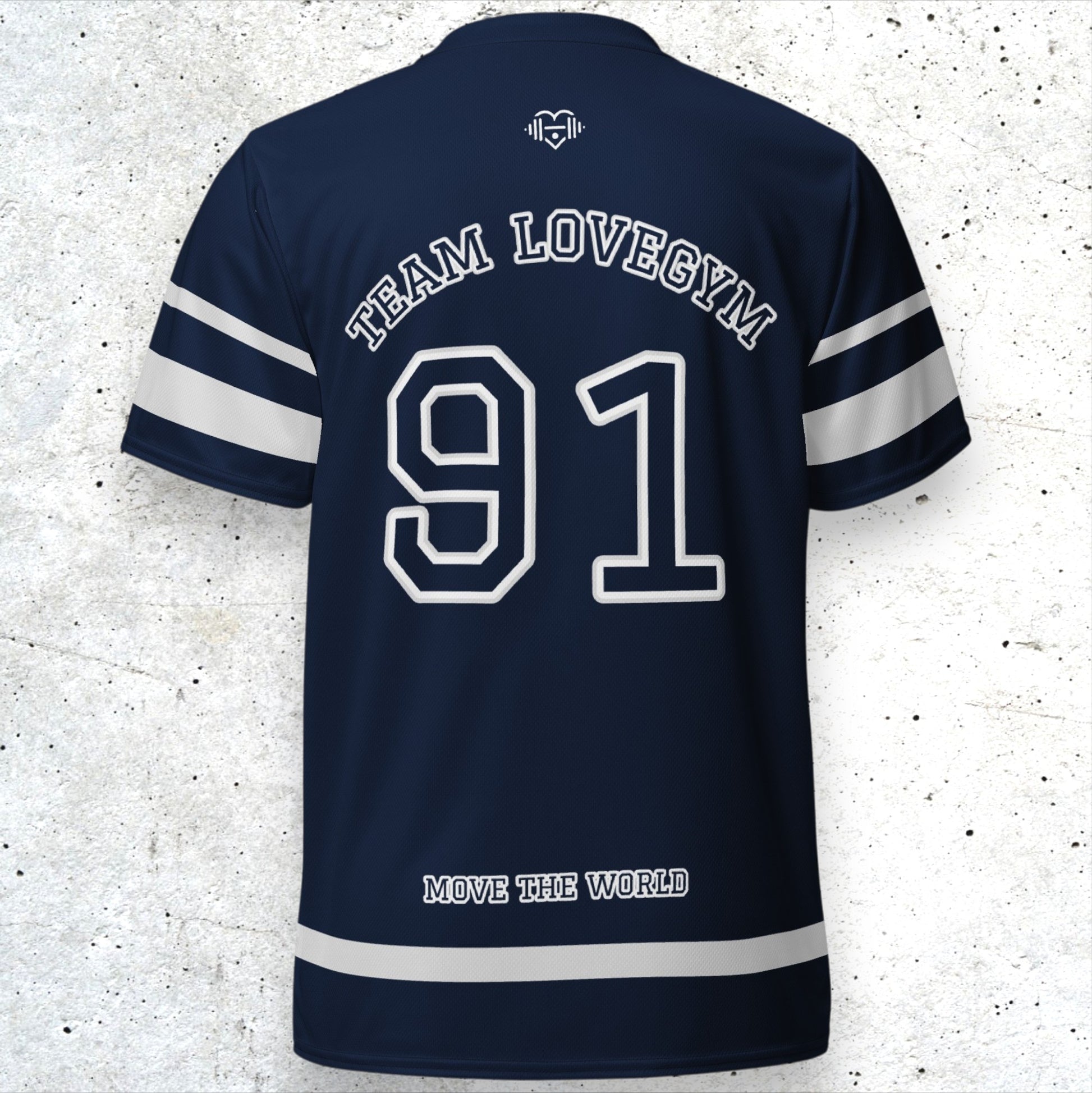 TEAM LOVEGYM Recycled Sports Jersey in Navy