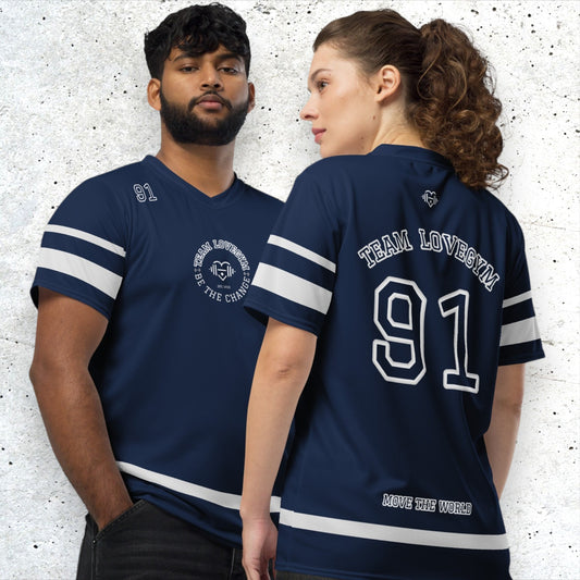 TEAM LOVEGYM Recycled Sports Jersey in Navy