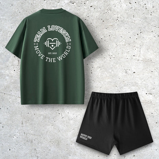 TEAM LOVEGYM Sorona® Oversized T-Shirt & Shorts Set