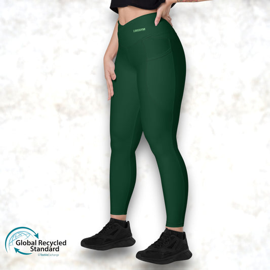 💥 NEW 💥 LOVEGYM Crossover Leggings — Forest Green Edition
