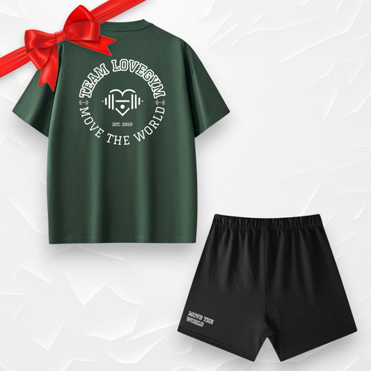 TEAM LOVEGYM Sorona® Oversized T-Shirt & Shorts Set