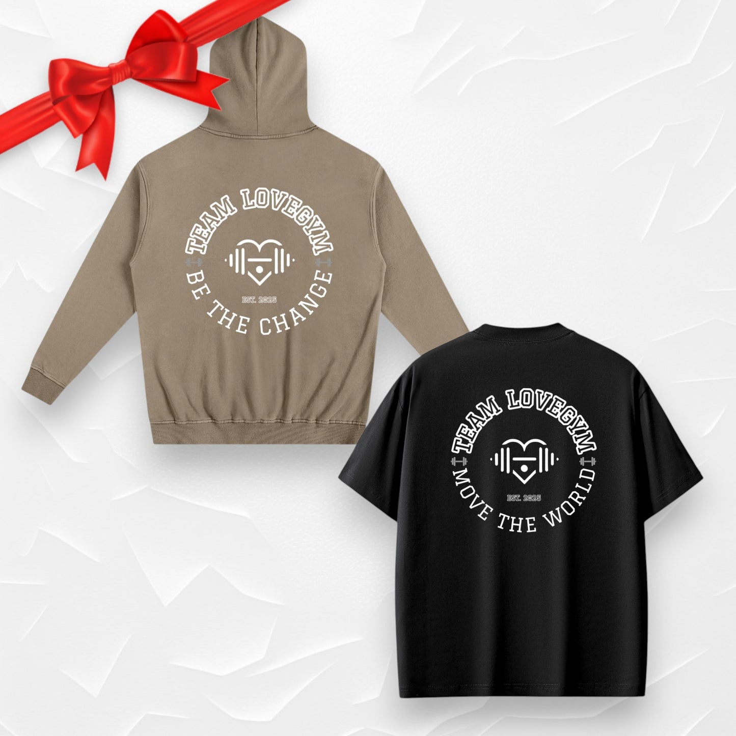 TEAM LOVEGYM Hoodie (Grey Coffee) & Sorona® T-Shirt Set