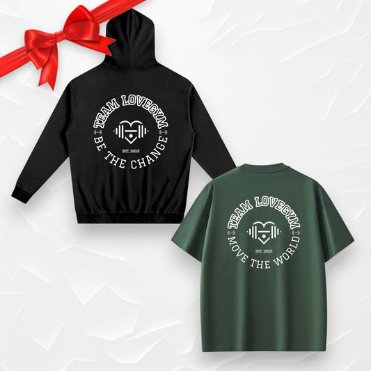 TEAM LOVEGYM Hoodie (Black) & Sorona® T-Shirt Set