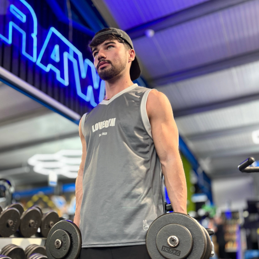 LOVEGYM Recycled Unisex Basketball Jersey in Grey