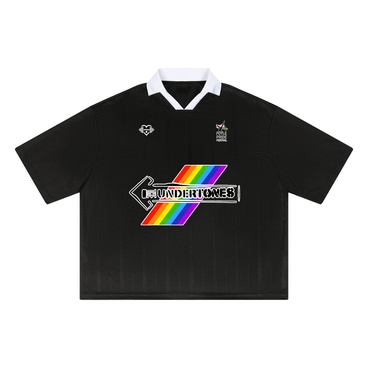 Football v Homophobia, Biphobia, Transphobia Boxy Soccer Jersey (Black Edition)