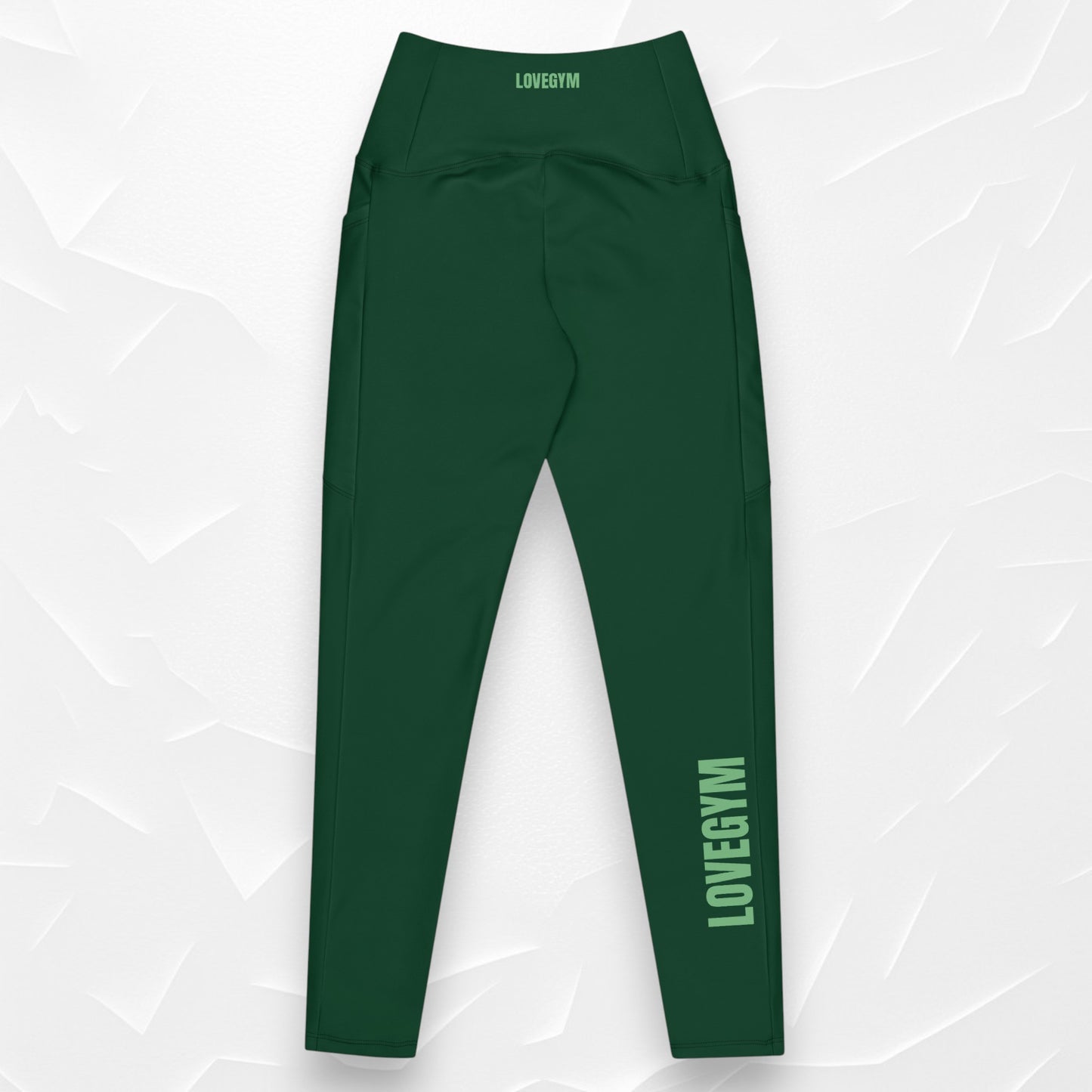 LOVEGYM Crossover Leggings — Forest Green Edition
