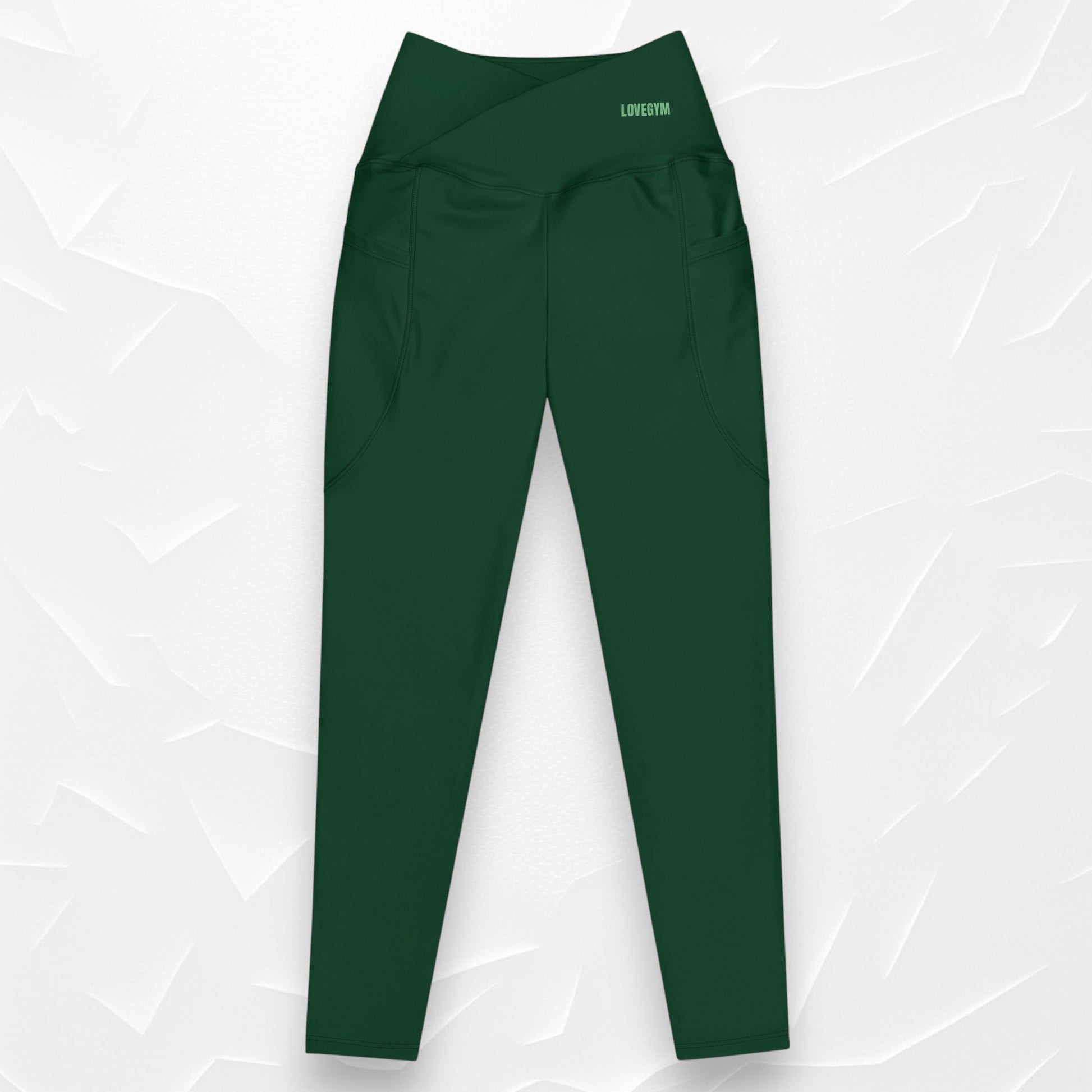 LOVEGYM Crossover Leggings — Forest Green Edition