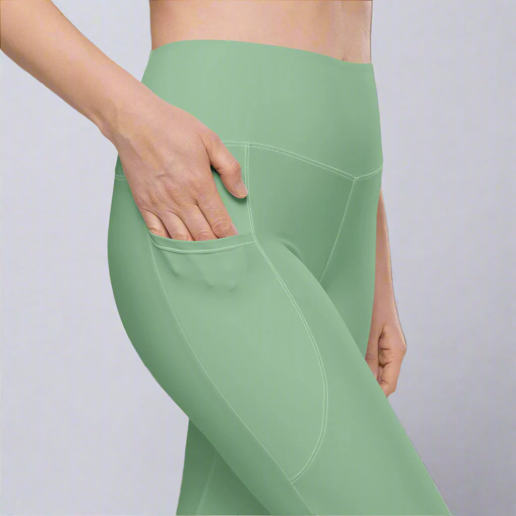 Green LOVEGYM RECYCLED Leggings with pockets