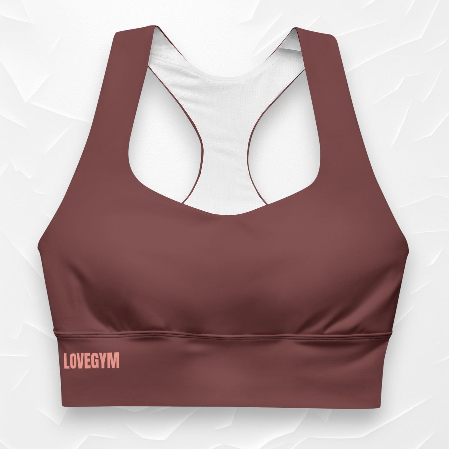 LOVEGYM Longline Recycled Sports Bra — Auburn Edition