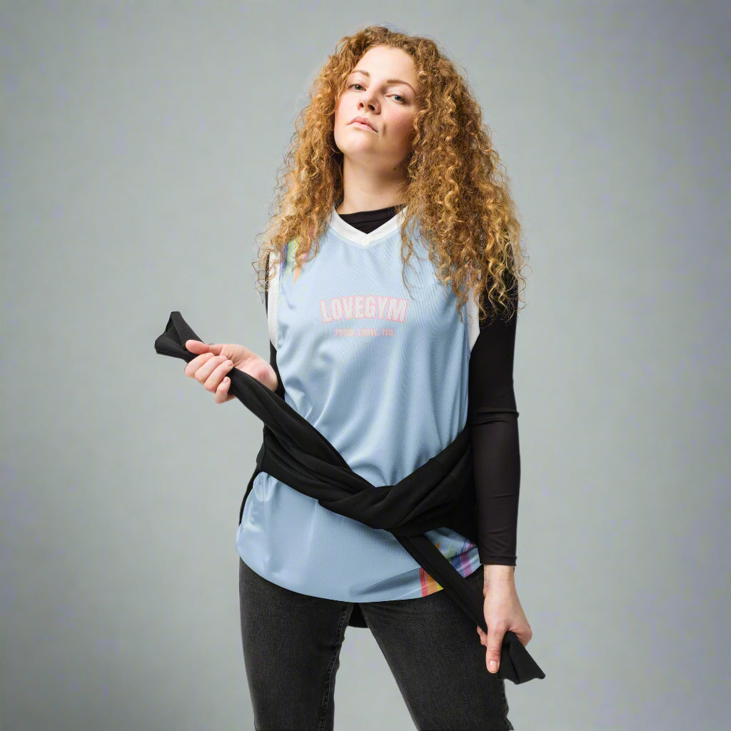 LOVEGYM Recycled Unisex Basketball Jersey - Pride Edition
