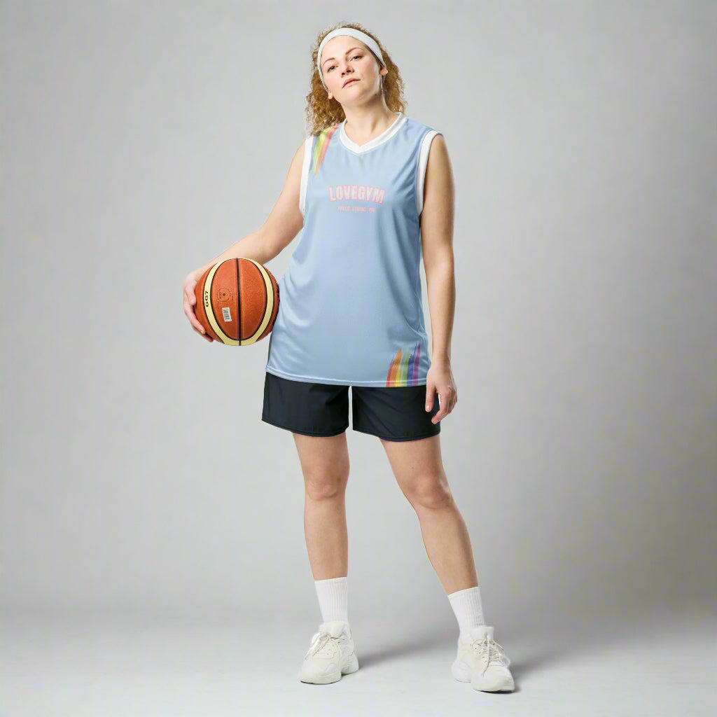 LOVEGYM Recycled Unisex Basketball Jersey - Pride Edition