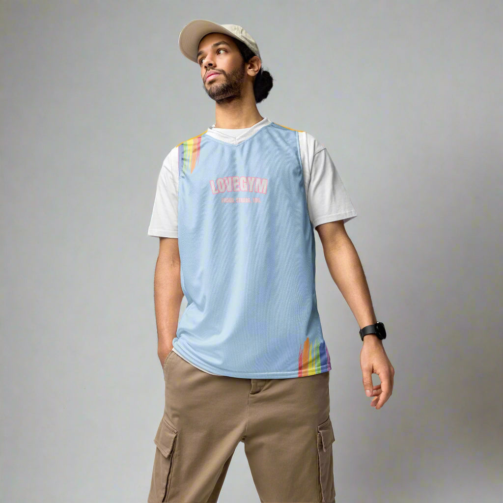 LOVEGYM Recycled Unisex Basketball Jersey - Pride Edition