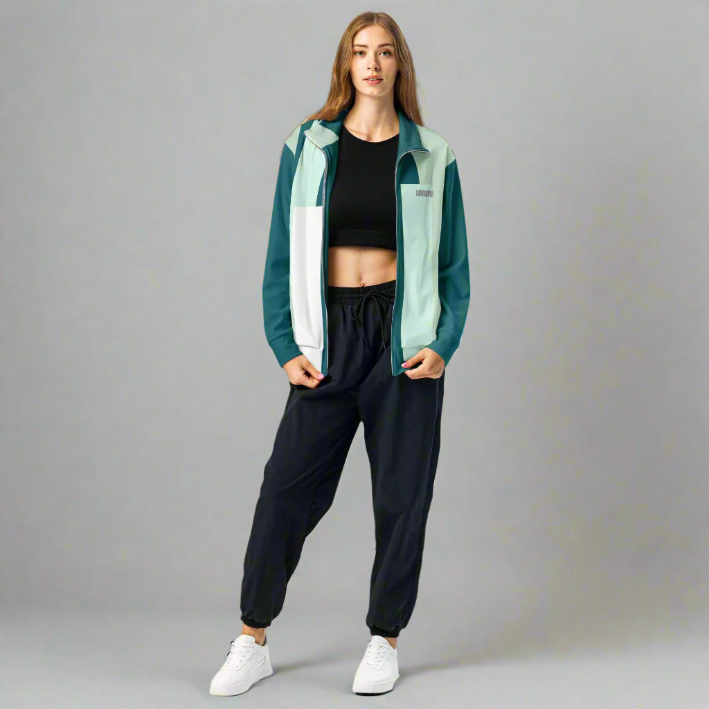 Green LOVEGYM Unisex track jacket