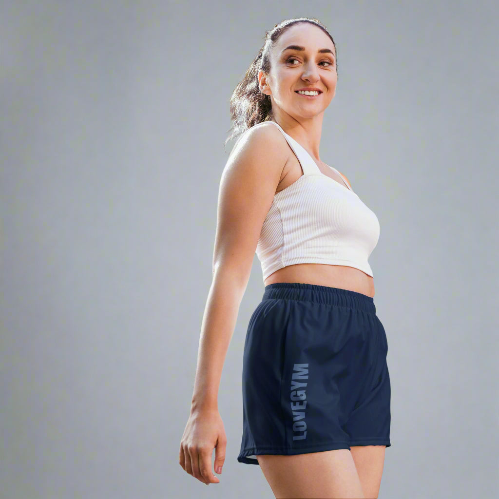 LOVEGYM Recycled Unisex Athletic Shorts in Black– Shorter Length