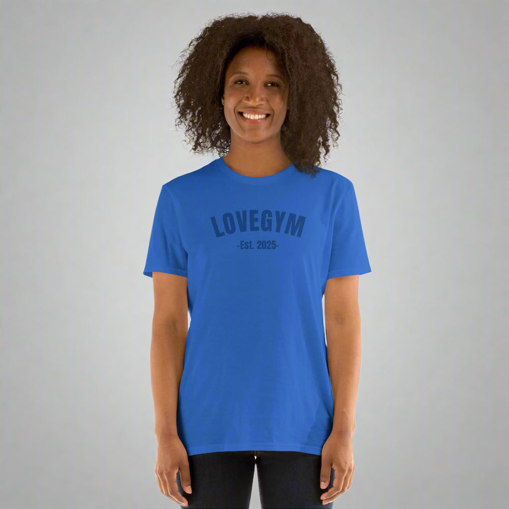 LOVEGYM Basics Short-Sleeve Soft-Style Unisex T-Shirt in Blue