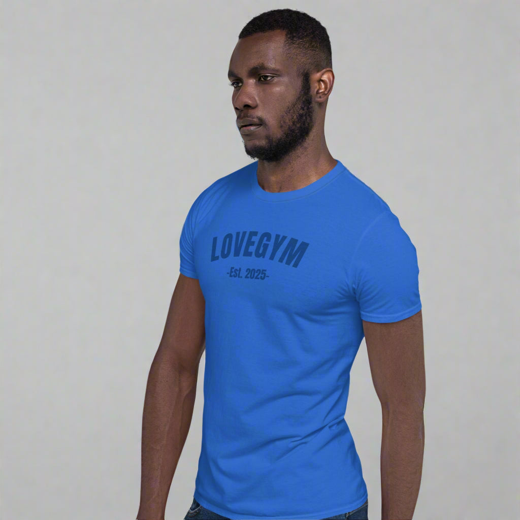 LOVEGYM Basics Short-Sleeve Soft-Style Unisex T-Shirt in Blue
