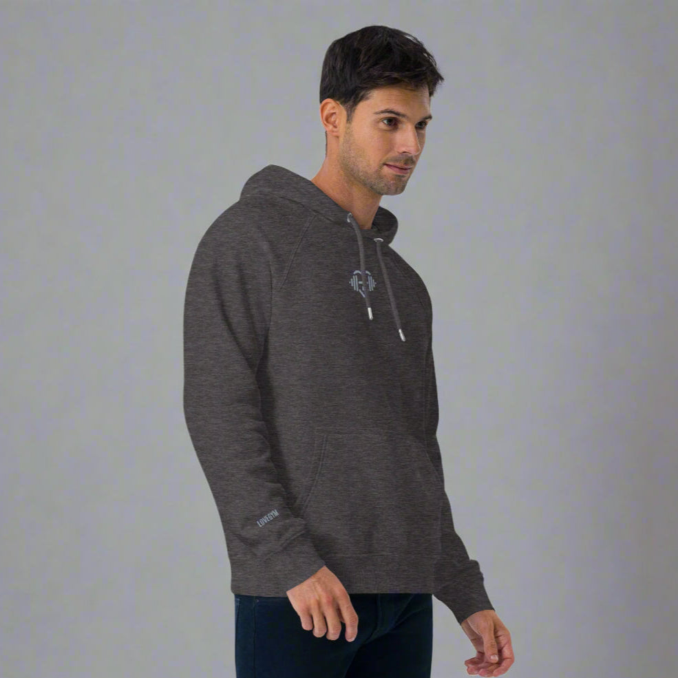 Marle grey LOVEGYM Unisex eco raglan hoodie