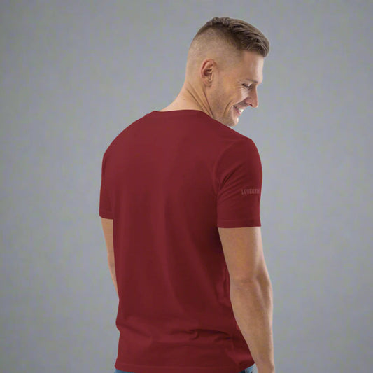 Burgundy LOVEGYM Unisex organic cotton t-shirt