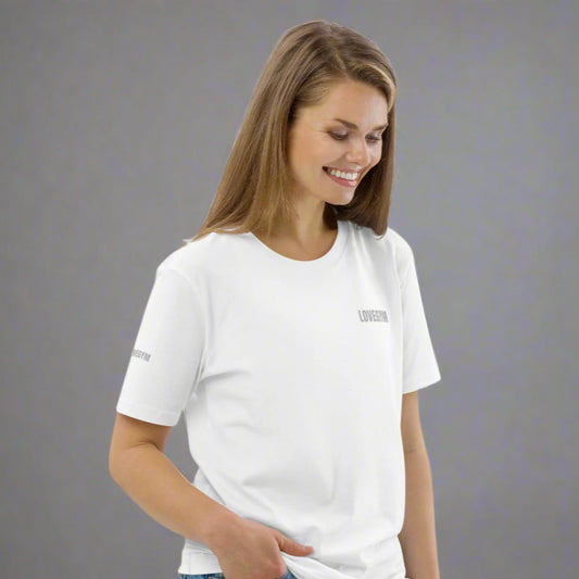 White LOVEGYM Unisex organic cotton t-shirt