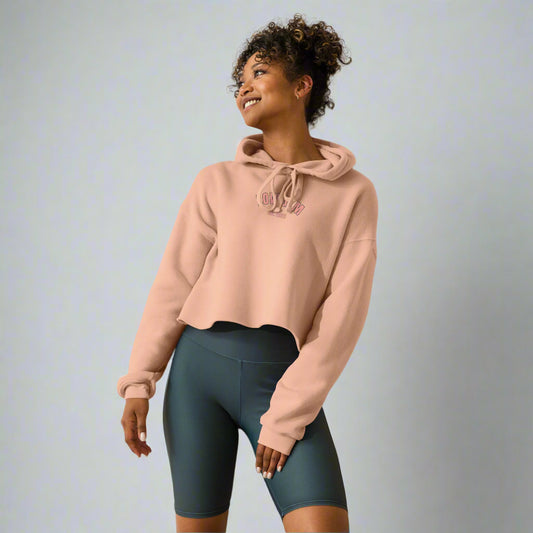 LOVEGYM Cropped Hoodie in Peach
