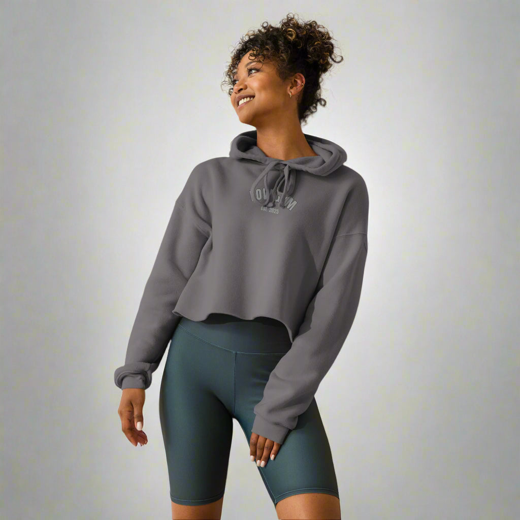 LOVEGYM Cropped Hoodie in Storm